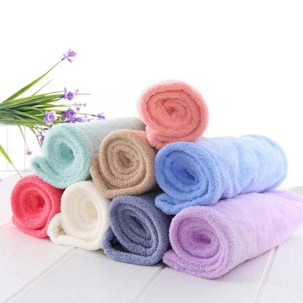 Mũ Tắm Trùm Đầu Sấy Khô Tóc Bằng Lông Cừu San Hô Mềm Mại Đính Nút Nút Hình Gấu