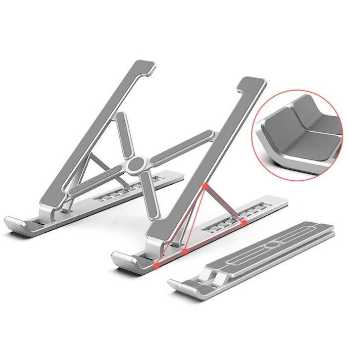 Giá Đỡ Laptop 14&quot;-15.6&quot; Chất Liệu Nhôm Gọn Nhẹ, Có Thể Gấp Gọn - BH 2 Tháng 1 đổi 1 - Hoàng Yến Computer