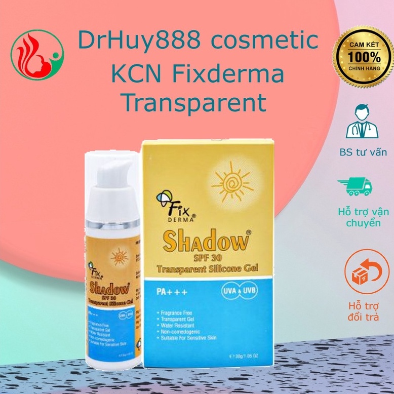 Kem chống nắng kiềm dầu: fixderma silicone matte cream spf 50+, fixderma shadow transparent silicone gel spf 30+