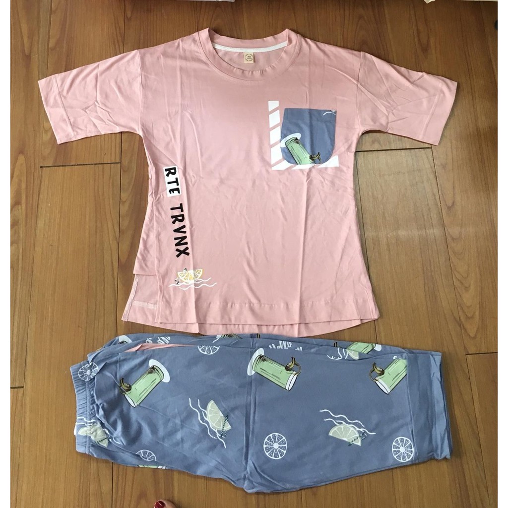 SET BỘ NỮ QUẦN ĐÙI LỬNG style Hàn Quốc: 100% COTTON - Shop Thủy Bông-S237