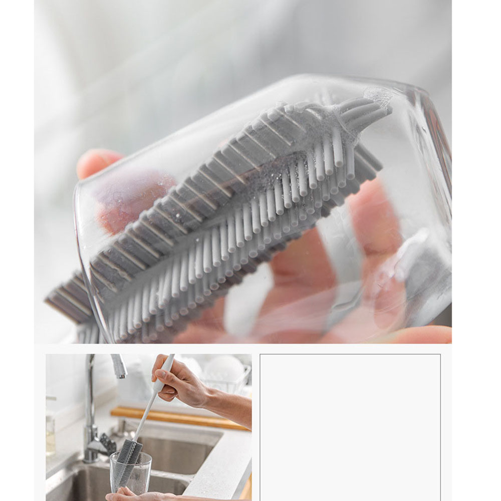 Cọ Silicone Cán Dài Vệ Sinh Ly Tách Tiện Dụng