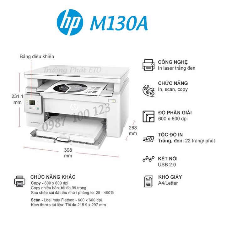 Máy In Laser Đa Chức Năng HP LaserJet Pro MFP M130A - Hàng Nhập Khẩu Chính Hãng