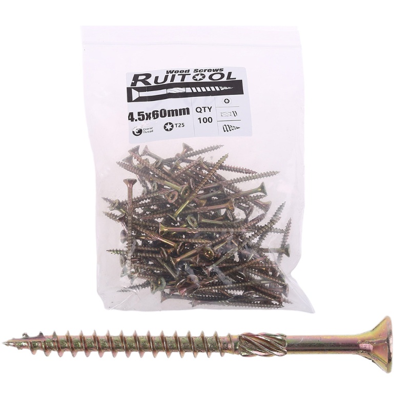 Bộ 100 Vít T25 35 45 60 80mm Chuyên Dụng Cho Gia Công Vật Liệu Gỗ