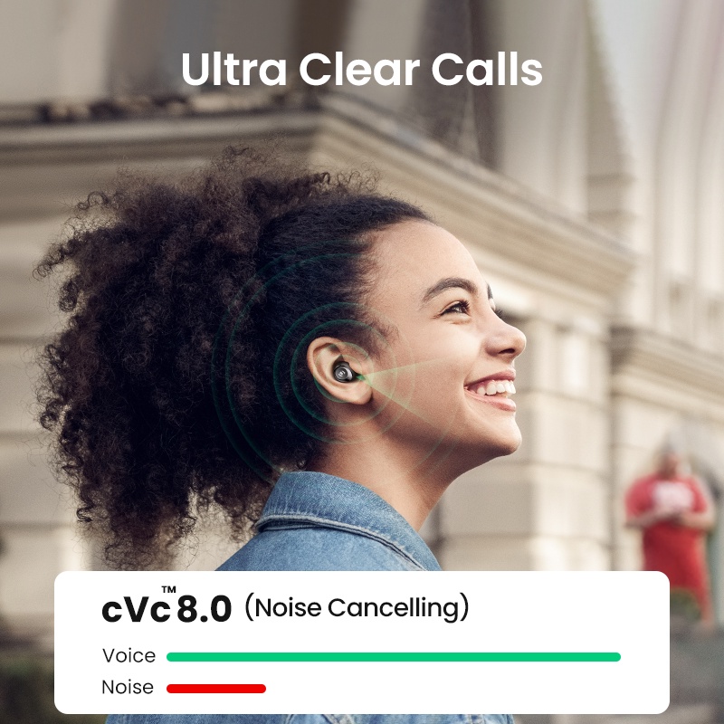 Tai Nghe Bluetooth Không Dây UGREEN WS102 TWS Chip Qualcomm Âm Thanh HIFI Mic Đàm Thoại Rõ Ràng Nút Cảm Ứng