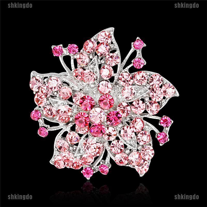 THINH Ghim cài áo hình bông hoa đính đá thanh lịch dành cho nữ