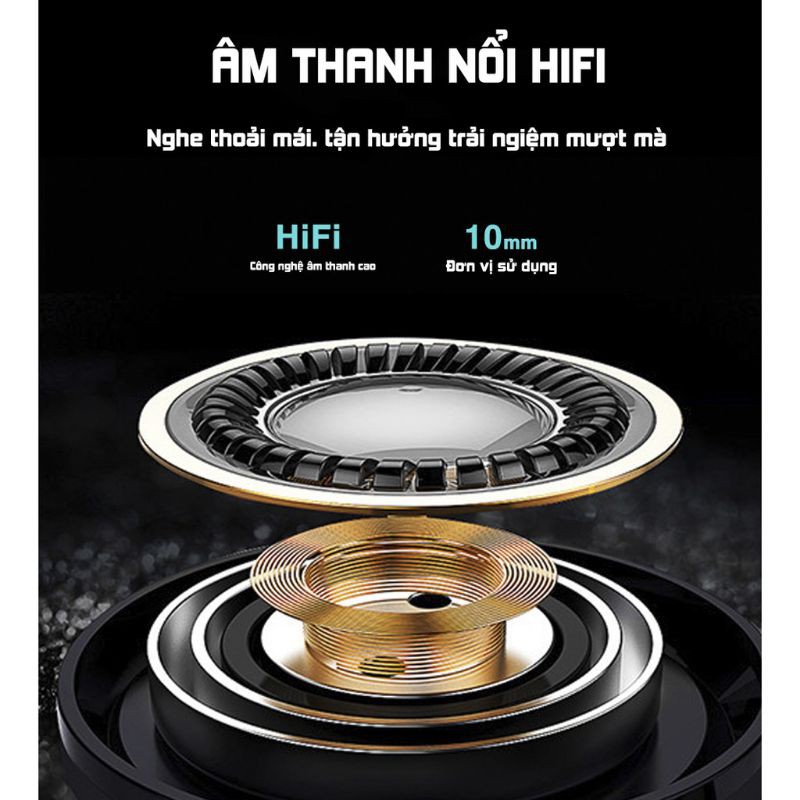 Tai nghe nhét tai bluetooth True Wireless cảm ứng vân tay thông minh PKCB PF1012 - Hàng