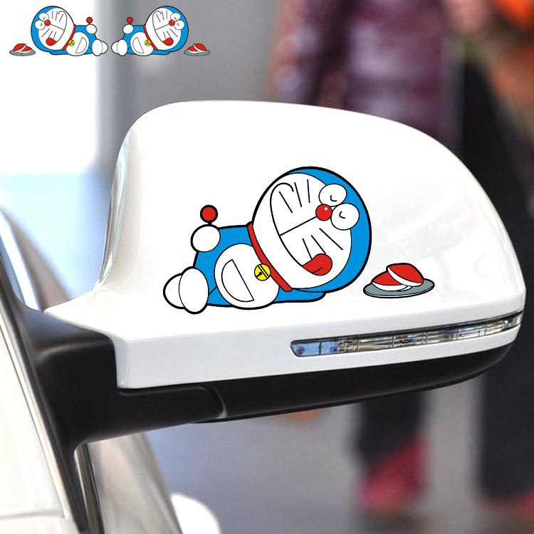 Sticker dán trang trí xe hơi không thấm nước hình doraemon xinh xắn chuyên dụng cho honda toyota