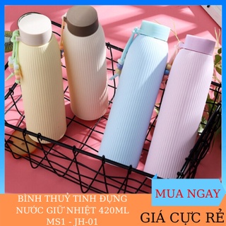 BÌNH THUỶ TINH BỌC NHỰA ĐỰNG NƯỚC GIỮ NHIỆT 420ML