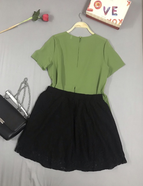 Bộ áo voan chân váy ren, set ao váy nữ thiết kế ren, set công sở áo kiểu nữ đẹp