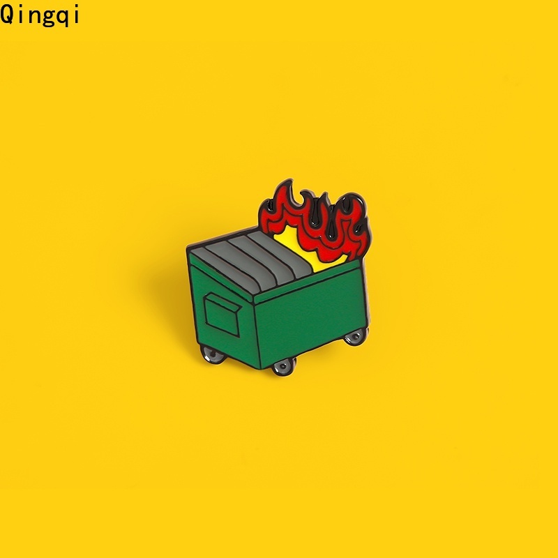 Ghim cài áo Miss Zoe hình thùng rác hoạt hình vui nhộn