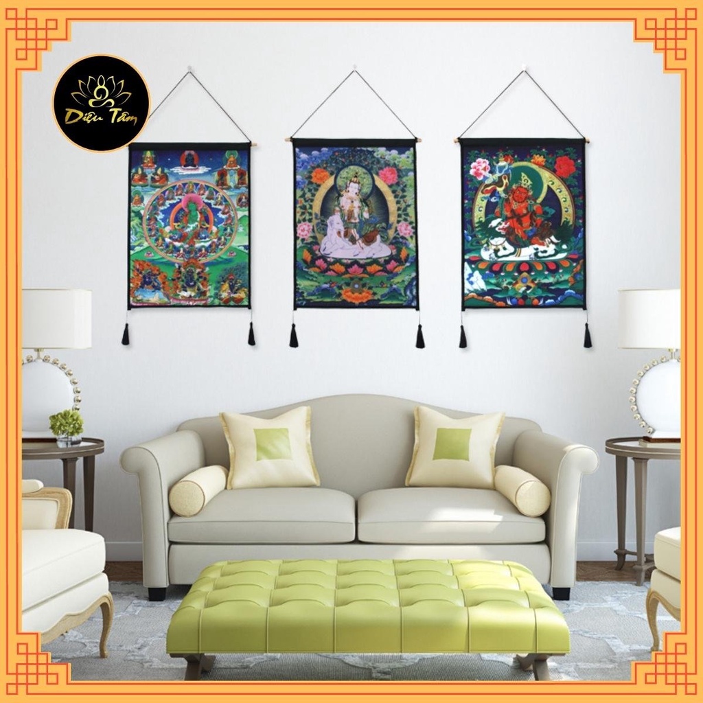 Tranh Phật treo tường thangka Tây Tạng trang trí nhà cửa full phụ kiện