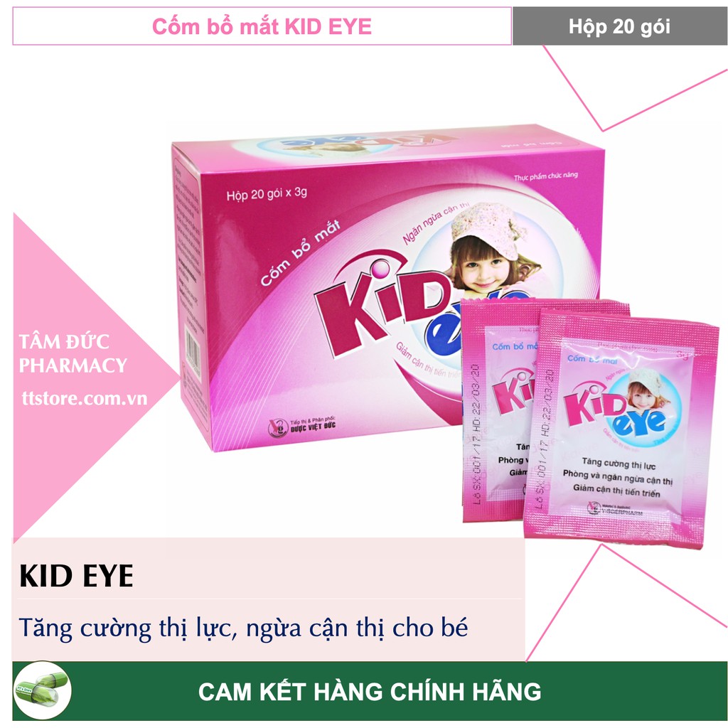 Cốm Bổ Mắt KID EYE [Hộp 20 gói] - Tăng cường sức khoẻ thị giác cho bé