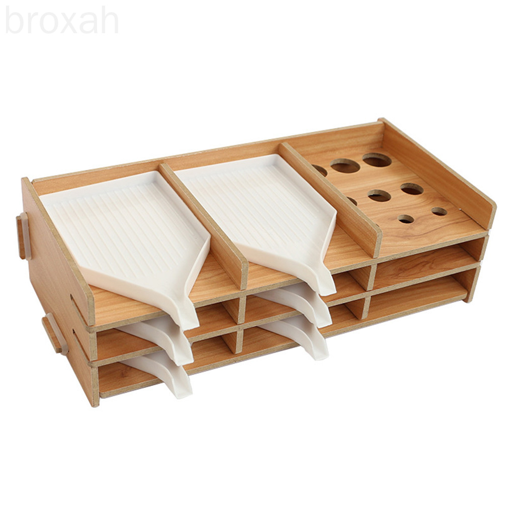 Wooden Diamond Painting Tools Storage Tray DIY Multi-layer Rack Drilling Pen Organizer broxah