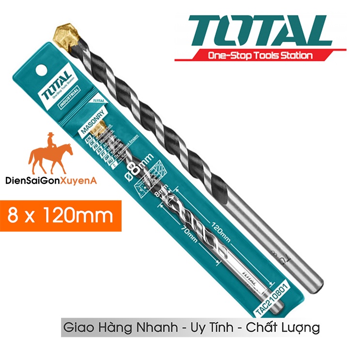 TOTAL Mũi Khoan Bê Tông Đuôi Trơn 6 li, 8 li, 10 li, 12 li, 16 li, mũi khoan tường TOTAL - Điện Sài Gòn Xuyên Á