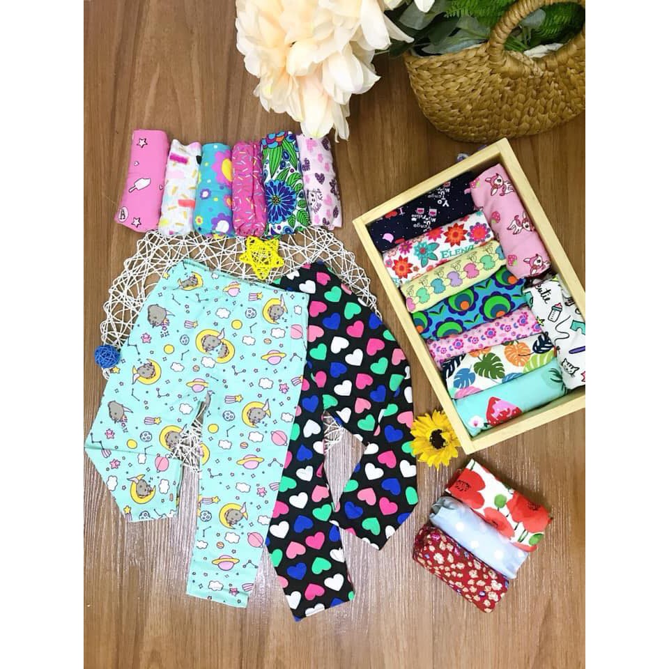 Quần legging xuất dư cho bé, vải cotton co giãn 4 chiều thấm hút mồ hôi tốt