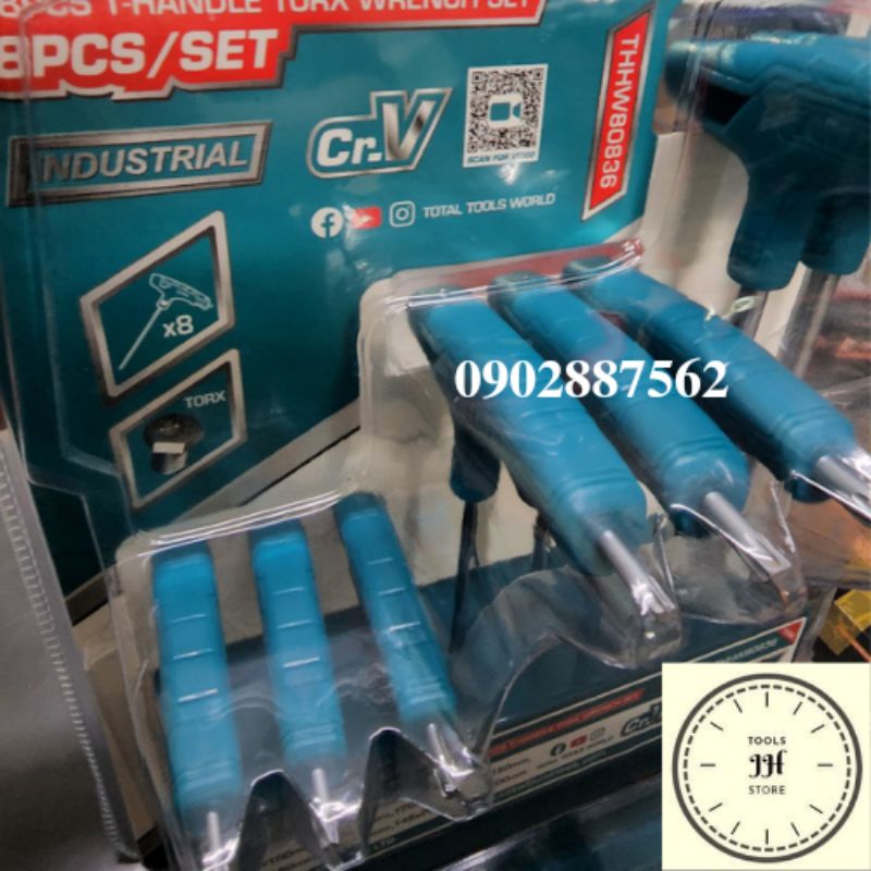 bộ lục giác bông cán chữ T 8 chi tiết total THHW80836