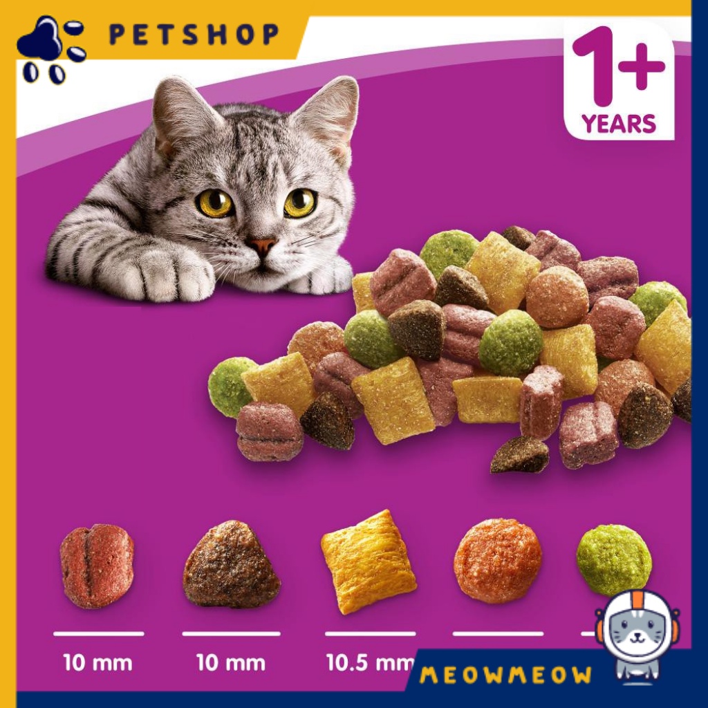 Hạt cho mèo Whiskas cho mèo lớn | Túi 1.2KG | Hạt dinh dưỡng khô cho mèo.