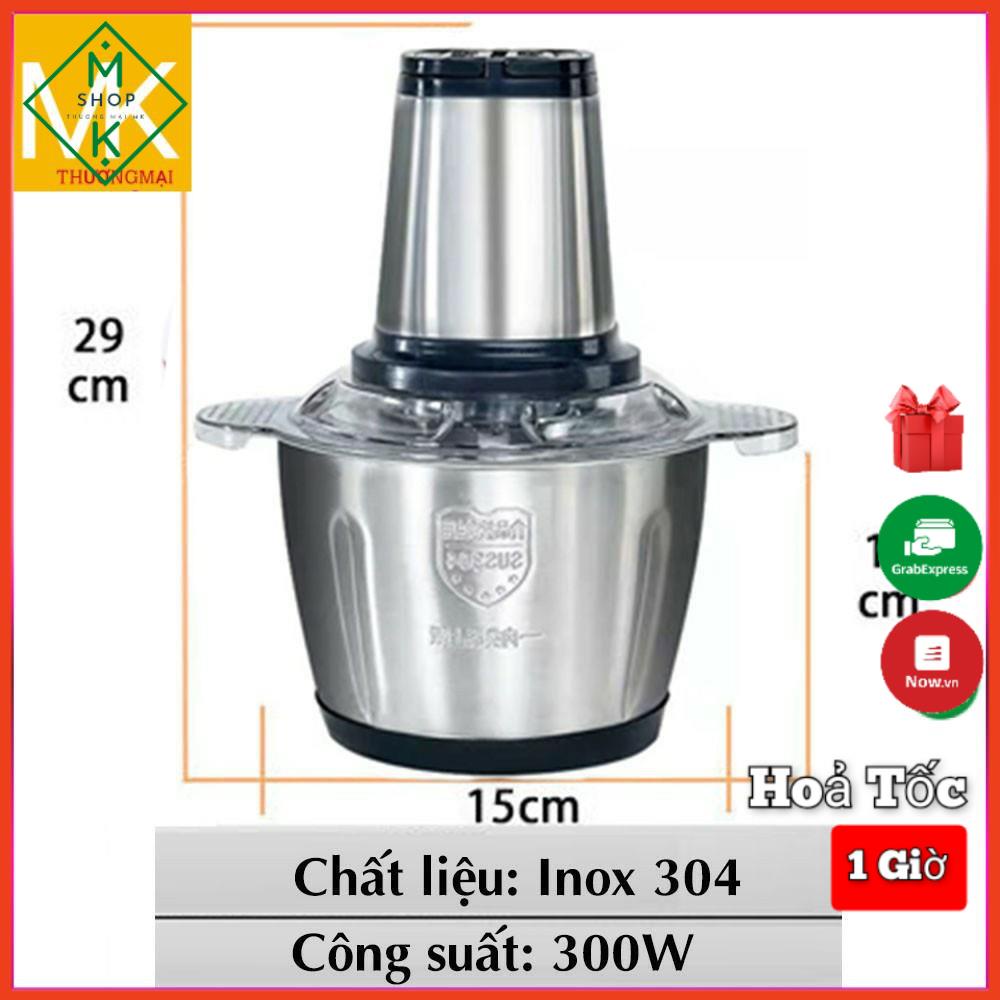 [ GIÁ SỈ  ] Máy xay thịt đa năng cối Inox ,cối xay sinh tố,hoa quả ,tỏi ớt ,xay đá ,4 lưỡi dung tích 2L Hàng chính hãng