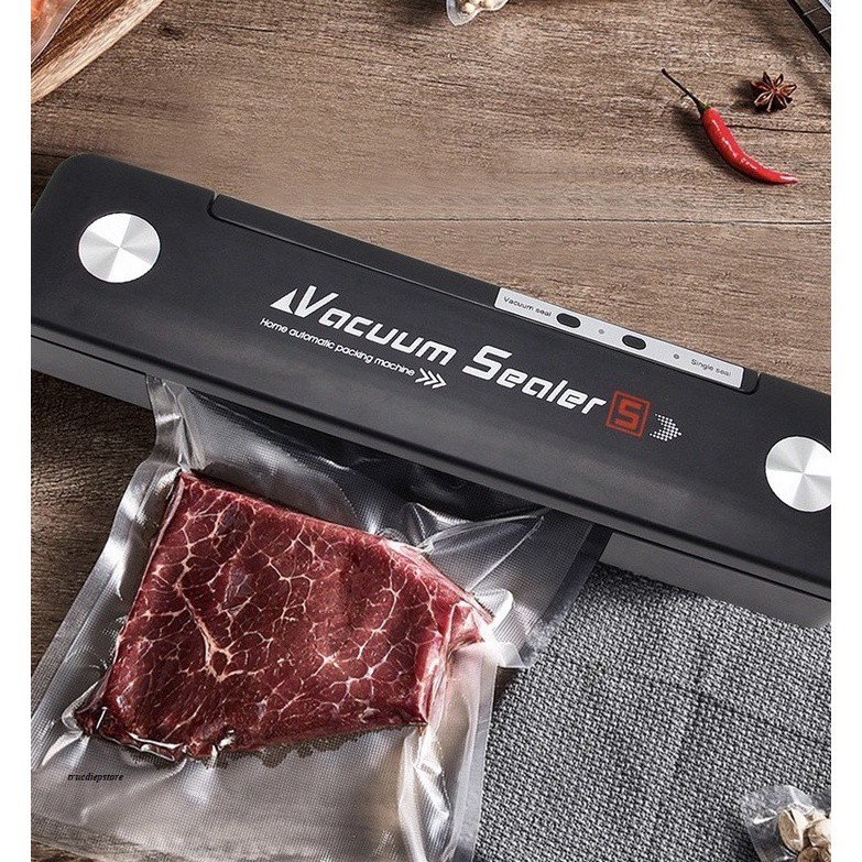 Máy Hút Chân Không Thực Phẩm Vacuum Sealer Cao Cấp Dùng Cho Gia Đình Giúp Bảo Quản Thực Phẩm Trong Tủ Lạnh - Tặng 10 Túi