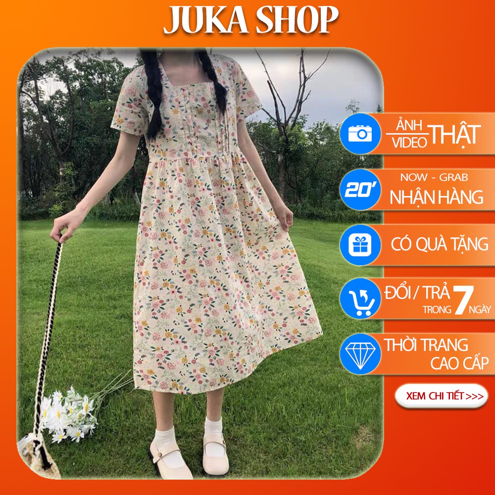 Váy BabyDoll hoa vàng - Váy BabyDoll Hàn Quốc dáng dài Juka Shop | BigBuy360 - bigbuy360.vn