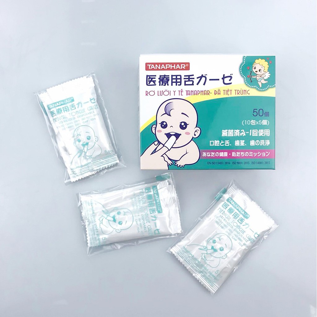 Gạc rơ  lưỡi Tanaphar cho bé - Công nghệ Nhật bản - Hộp 50 cái
