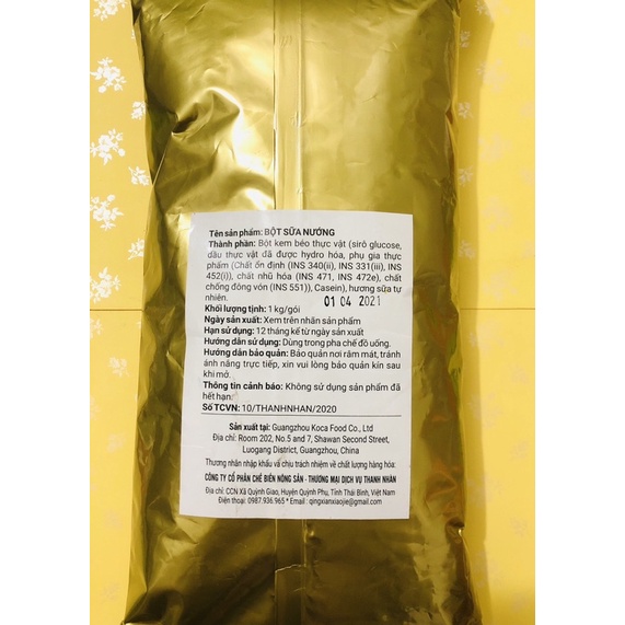 BỘT SỮA NƯỚNG KOCA GÓI 1 KG