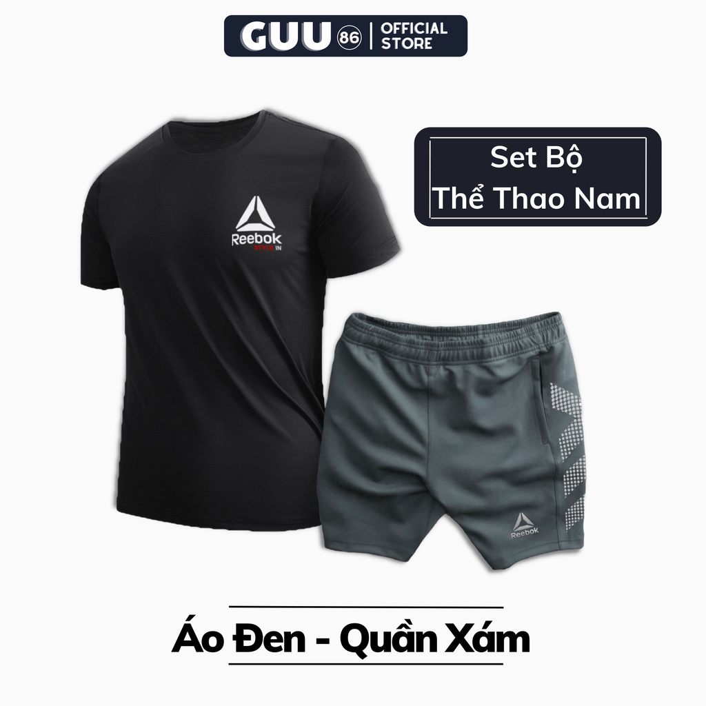 Bộ Quần Áo Thể Thao Nam 𝗦𝗘𝗧 𝗥𝗘𝗘𝗕𝗢𝗞 Tay Ngắn Quần Short Thun Tập Gym Chạy Bộ