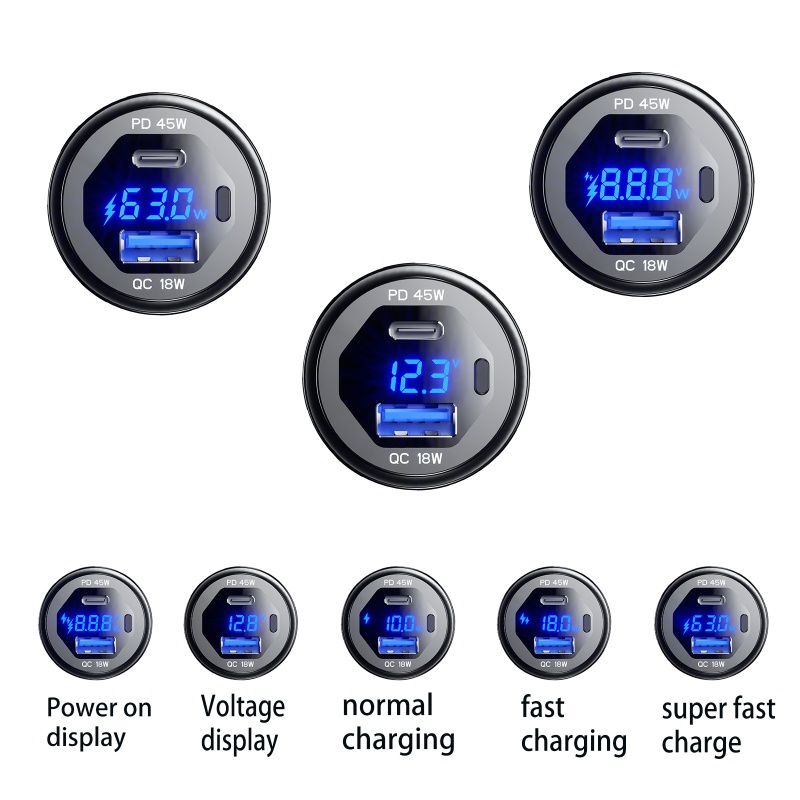 Cục Sạc Nhanh 12V-24V USB + Type C Bằng Nhôm Chống Nước Cho Điện Thoại