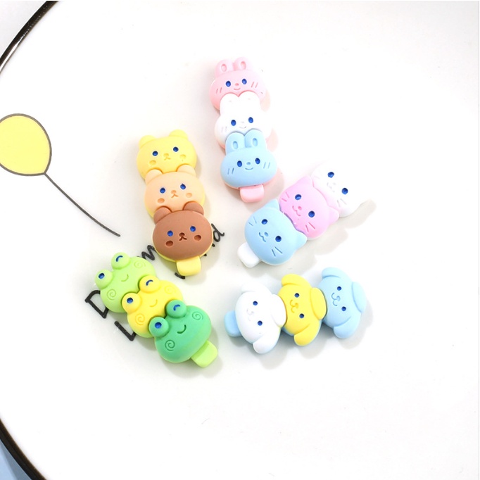 Sticker jibbitz kem que nhân vật gấu, thỏ, mèo con gắn dép sục Crocs