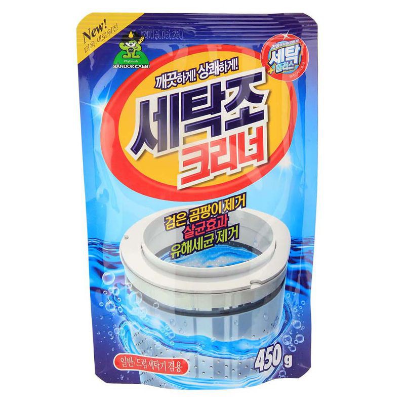Gói bột tẩy lồng máy giặt siêu sạch 450g Sandokkaebi Hàn Quốc
