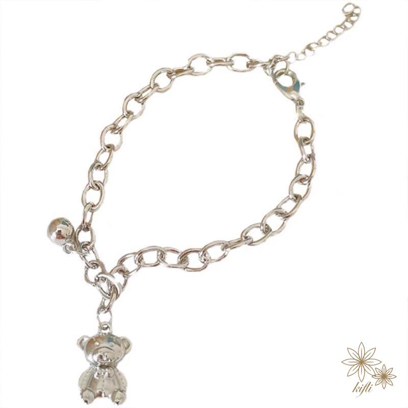 Vòng Đeo Tay Bằng Hợp Kim Kim Loại Hình Gấu Xấu Tối Giản Nhật Bản Và Hàn Quốc INS cold wind Cho Nữ