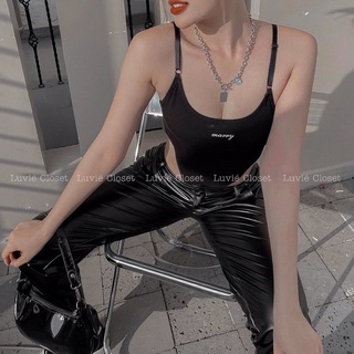 Áo liền thân, Bodysuit hai dây ôm body khoét eo sexy gợi cảm tôn dáng nữ