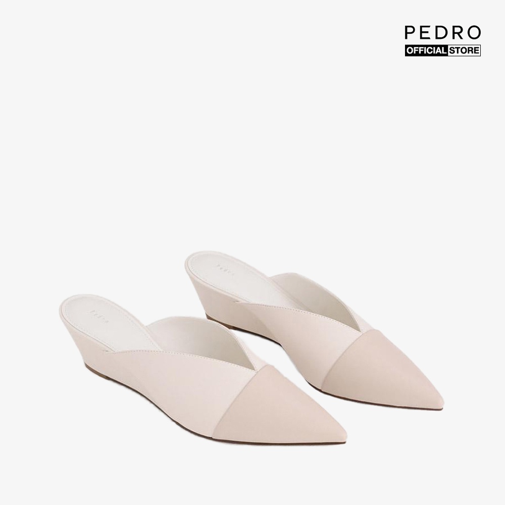 PEDRO - Giày đế xuồng mũi nhọn Satin Cap Toe Mules PW1-45500091-41