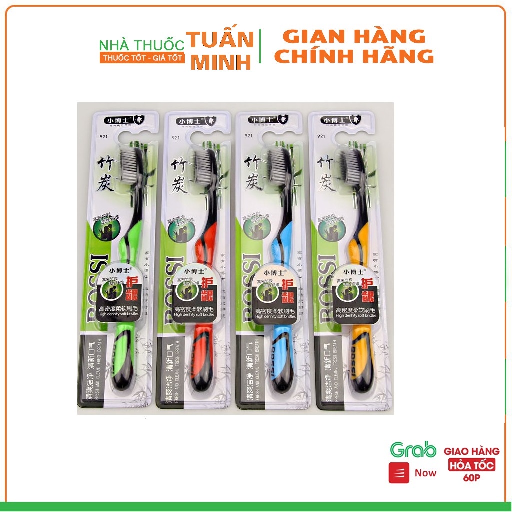 Bàn chải đánh răng than tre hoạt tính BOSSI NO921 Hàn Quốc làm sạch mảng bám (Không Chọn Mầu)