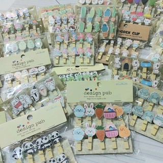 Bộ 10 Kẹp Gỗ Treo Ảnh Hình Cute Tặng Kèm Dây Treo Ảnh Trang Trí Dễ Thương