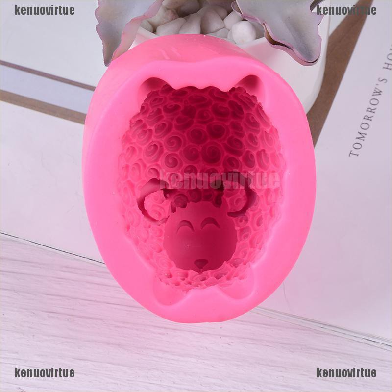 Khuôn làm kẹo sô cô la/xà phòng hình chú cừu 3d xinh xắn bằng silicone