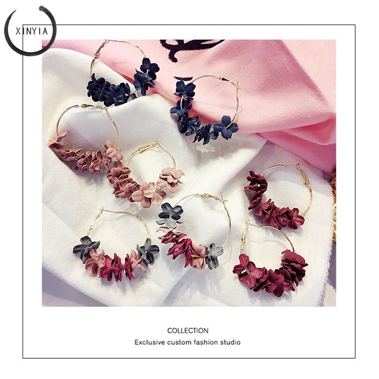 Khuyên Tai Phối Hình Hoa Xinh Xắn Nhiều Màu Cho Nữ