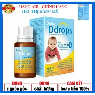 Ddrop Vitamin D3 từ Mỹ 90 giọt (Hàng air có bill)