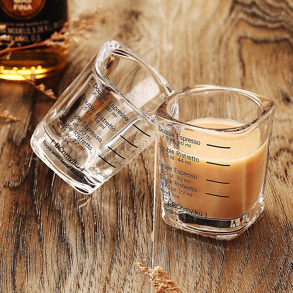 [Dolity2] Cốc Đong Chất Lỏng Bằng Thủy Tinh Dùng Cho Nhà Bếp Quầy Bar Espresso