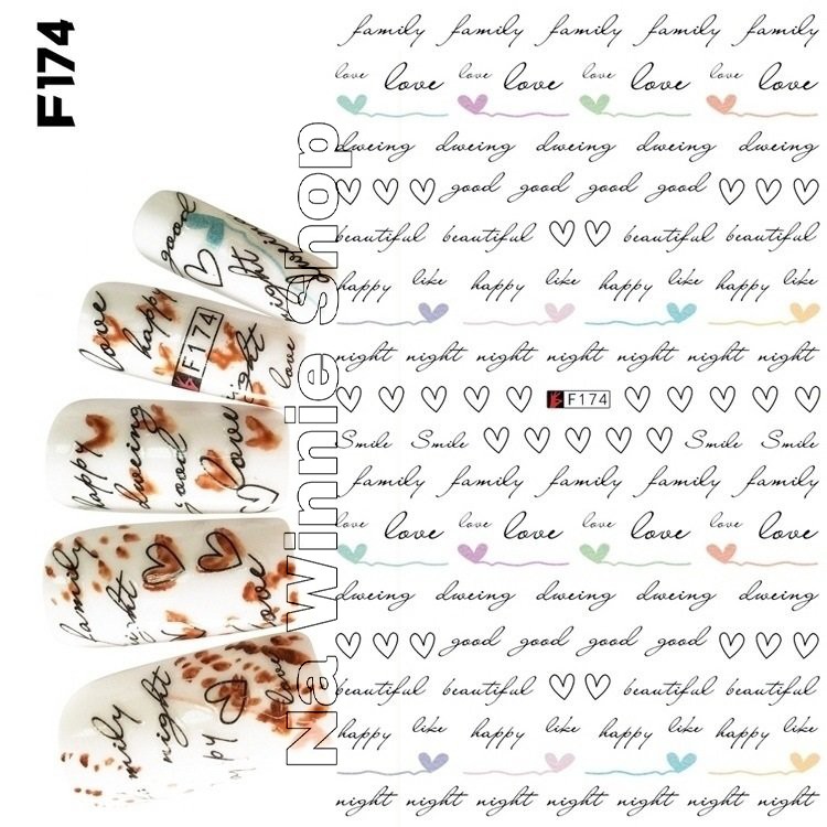 Sticker dán móng hình chữ