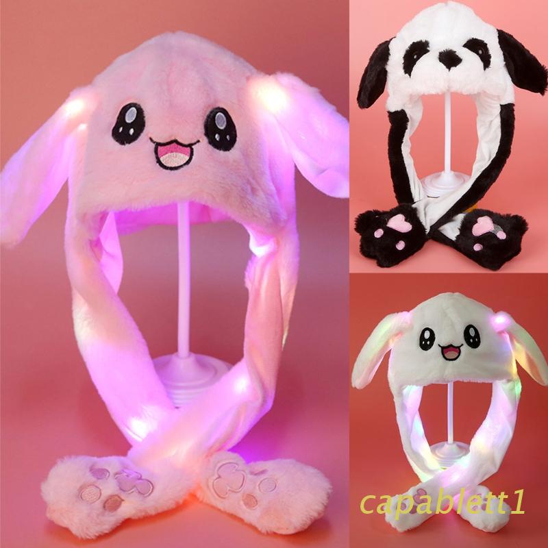 Mũ Tai Thỏ Hoạt Hình Có Đèn Led Phát Sáng Dành Cho Người Lớn Và Trẻ Em