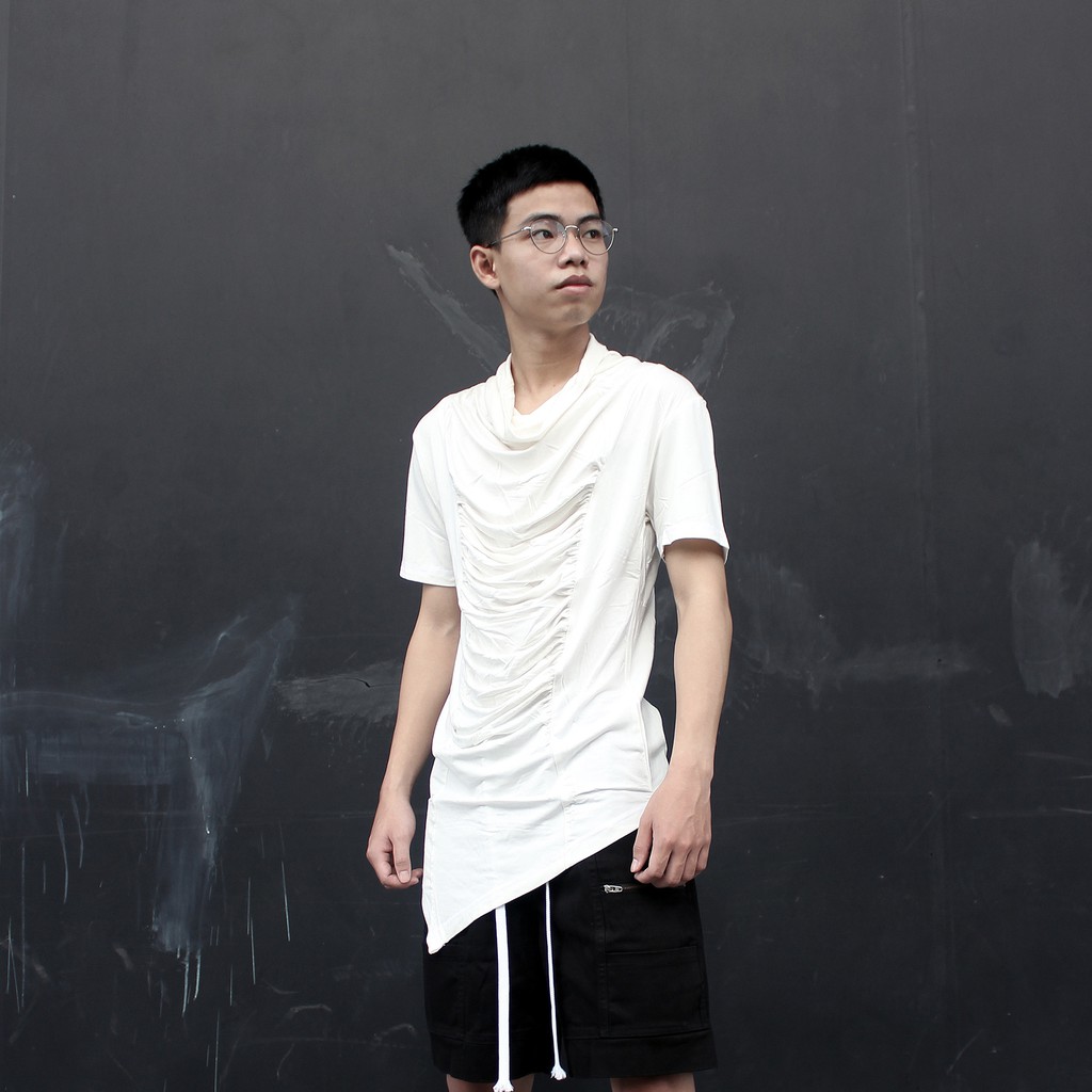 Áo thun Unisex thân nhăn, cổ chảy Lexuza 157
