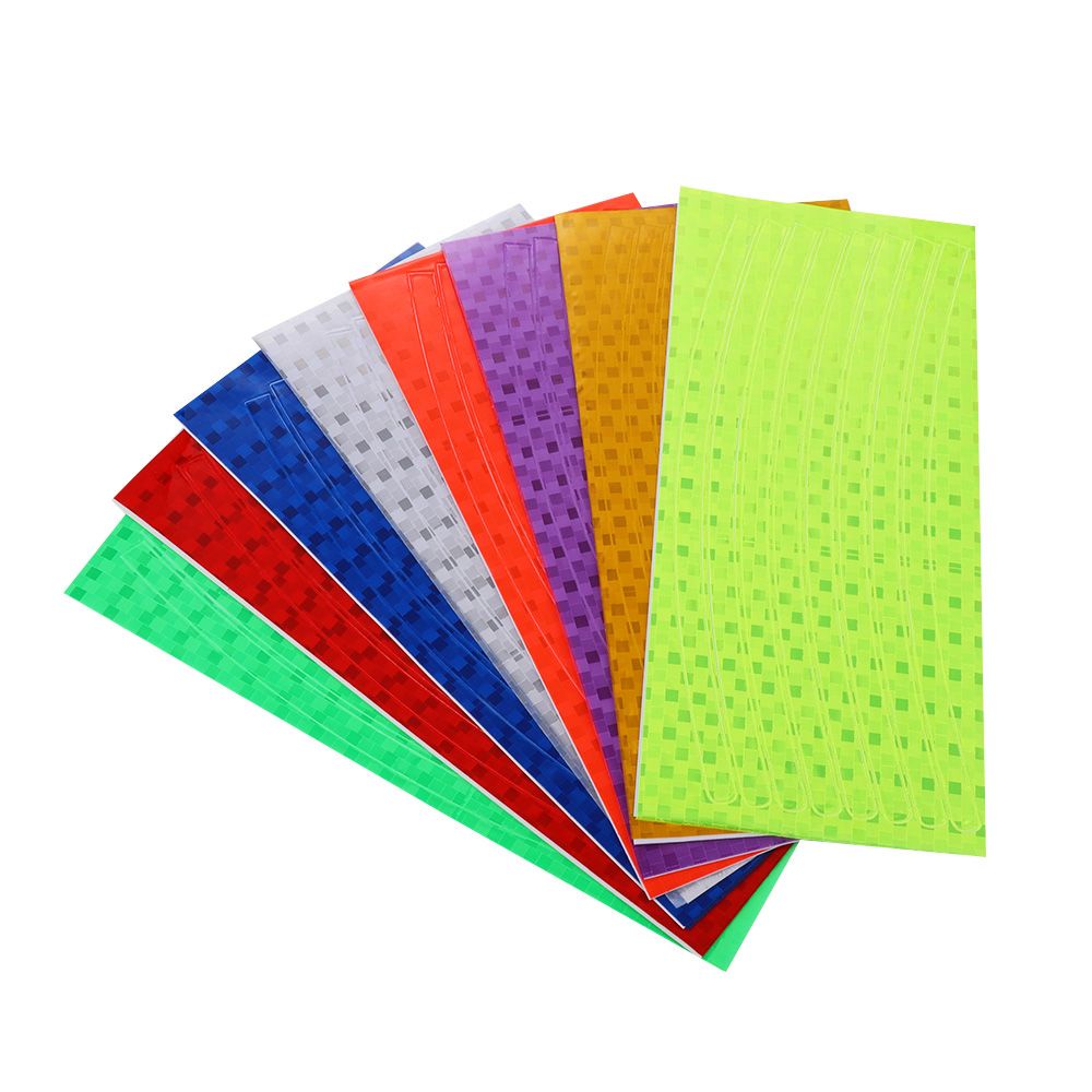 Set 1 / 5 Miếng Dán Phản Quang Chống Thấm Nước Nhiều Màu Sắc Trang Trí Vành Bánh Xe Máy / Xe Đạp Diy