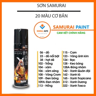 Bảng giá sơn samurai - 20 mã màu tiêu chuẩn - chuẩn quy trình