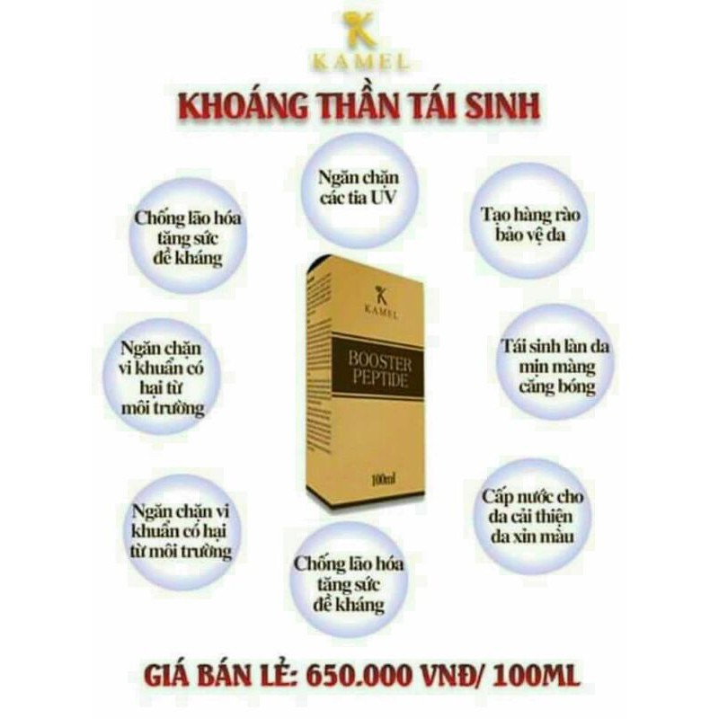 XỊT KHOÁNG,  KHOÁNG THẦN TÁI SINH KAMEL BOOSTER PEPTIDE VỚI TINH DẦU OMEGA, TÁI TẠO DA GIÚP DA CĂNG BÓNG | BigBuy360 - bigbuy360.vn