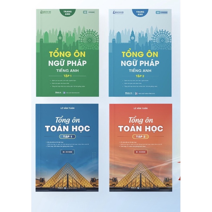 Bộ sách Tổng ôn ngữ pháp Tiếng Anh và tổng ôn Toán học lớp 12