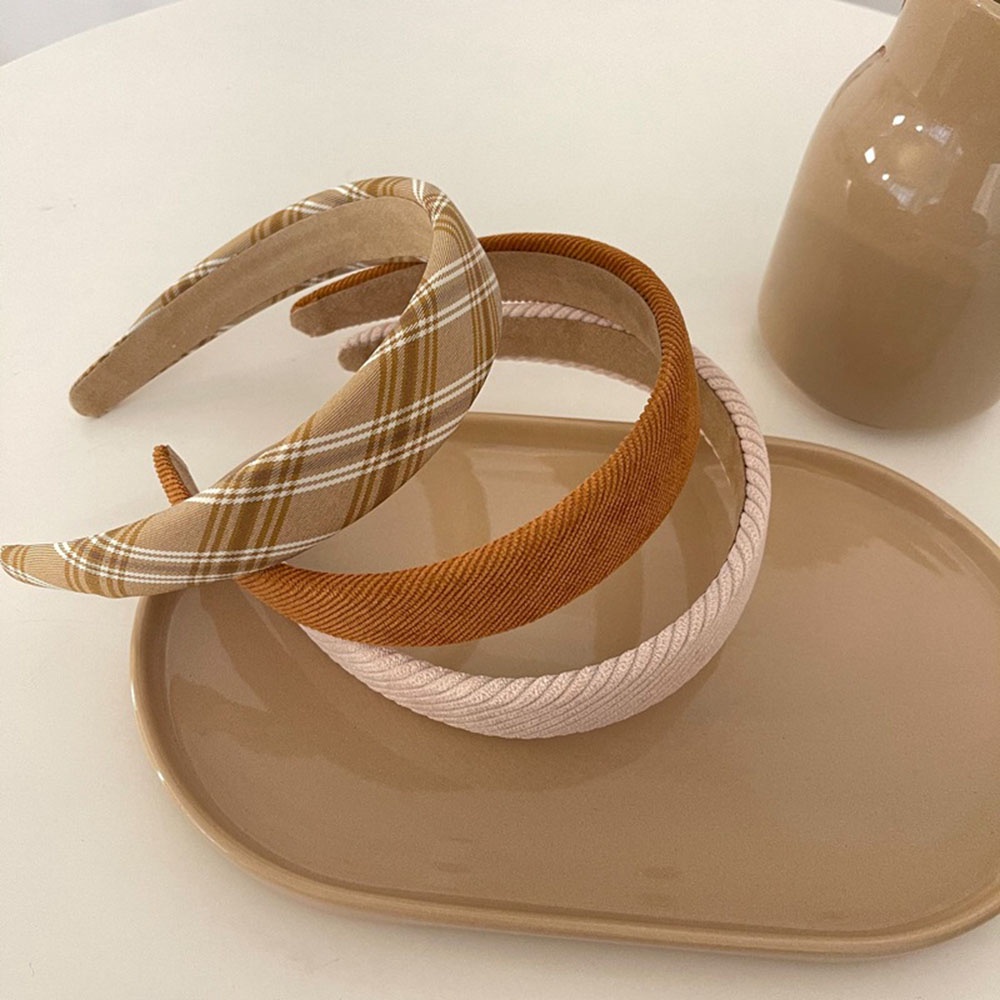 Băng đô cài tóc họa tiết kẻ sọc đơn giản thời trang thu đông cho nữ