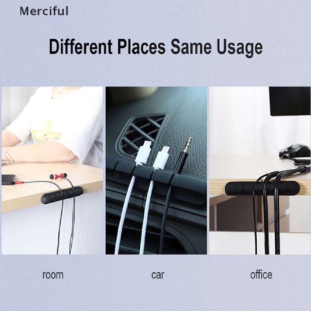 Dụng cụ giữ dây cáp sạc USB 3/5/7 lỗ bằng silicon tiện dụng