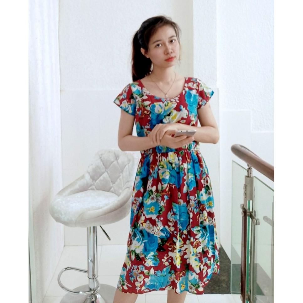 Đầm suông nữ đầm dáng rộng in hình bigsize <70kg | BigBuy360 - bigbuy360.vn