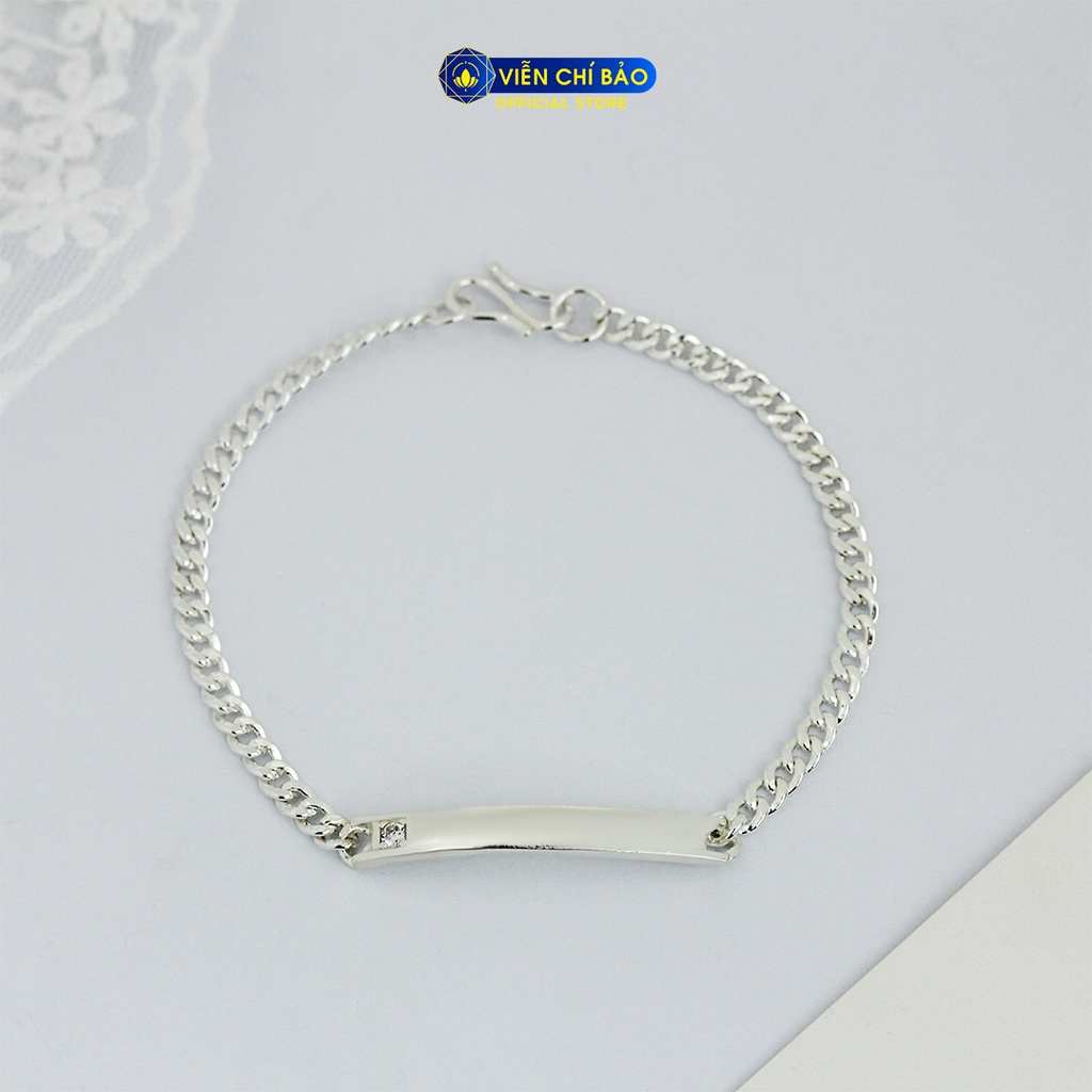 Lắc tay bạc trơn đôi (khắc tên theo yêu cầu) nam nữ chất liệu bạc 925 thời trang phụ kiện trang sức Viễn Chí Bảo L400556